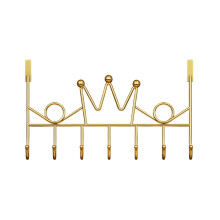 L-962 Gold Metal Crown Door Hooks Organizer Hanging Rack For Bedroom Entry Size 41X22Cm #W130M