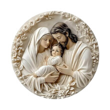 4 Pcs Christmas Tree Nativity Scene with Figurines, Christmas Holy Family Nativity Scene for Xmas Decor Gift, Tabletop Decorative Christmas Ornaments