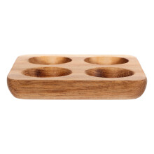 Wooden Egg Tray for 4 Eggs Holder Chicken Eggs Display Tray Plate for Kitchen Refrigerator Countertop Display or Storage