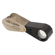10X Juwelenlupe mit LED-Licht, Metall & Glas, USB betrieben