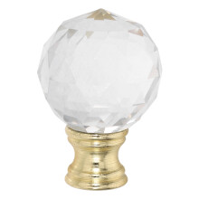 ULTNICE Lamp Finial Golden 1Set 1.7In Round Artificial Crystal Decorative Lamp Knob Replacement