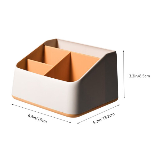 Desktop Storage Box with Compartments, Yellow PP, 1