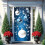 Capa de porta natalina com flocos de neve azuis, 35 x 71 polegadas 7