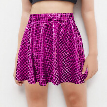 Girls Metallic Skater Skirt A-Line Mini with Pleats