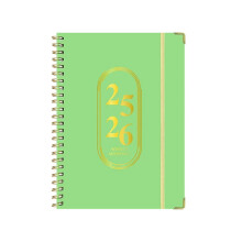 Agenda quotidien 2025-2026 (juillet 2025 - juin 2026), agenda scolaire à couverture rigide avec notes, 16 x 21,3 cm, mises en page hebdomadaires et