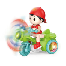 Baby- en peuterdriewieler, mini-motorfiets met muziek, lichtjes en stunts – geschikt als verjaardagscadeau voor kinderen, groen
