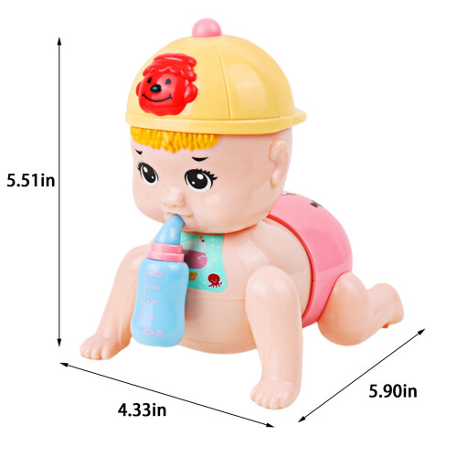 Interactive crawling baby doll toy with light and music 1 2