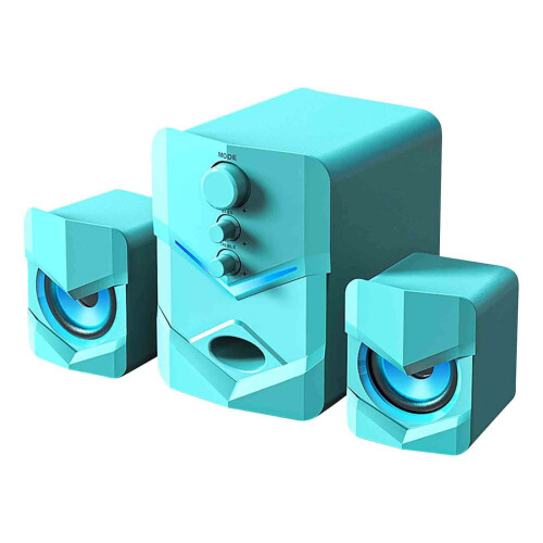Bluetooth Desktop Speakers with Subwoofer USB Powered RGB Light Effects for PC TV Gaming 1