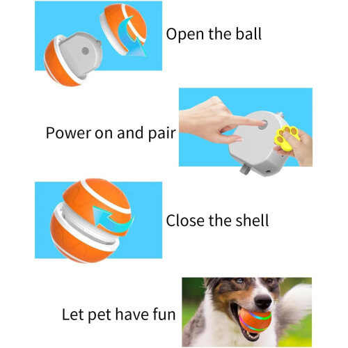 Pet Bouncing Ball Waterproof Remote-Controlled USB 2