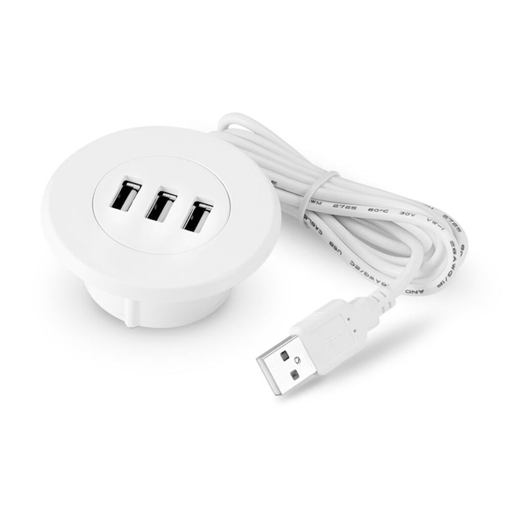 5Cm Grommet Hole In-Desk Mounting 3 Ports Usb 2.0 Hub For Laptop Pc Computer 9493189695975