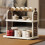 Multi-Layer Cup Storage Rack, 14x13.2x7.9in, Plastic Kitchen Organizer, White/Black/Green, Easy Assembly, Strong Load Bearing 1