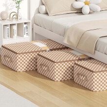 Large Waterproof Under-Bed Storage Bag with Clear Window, Checkerboard Pattern – Compatible with Standard Beds