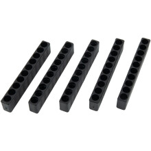 Lot de 5 porte-embouts pour tournevis à 10 trous, tige hexagonale 1/4", rangement en plastique et caoutchouc souple pour têtes de forets.