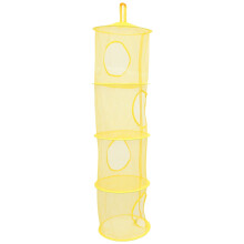 Filet de rangement pliable à 4 compartiments pour peluches et sous-vêtements, avec panier de séchage.