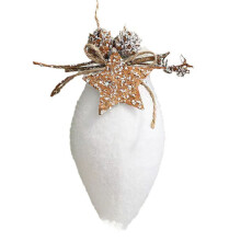 Christmas Foam Ball White Snowflake Water Drop Bell Xmas Tree Decoration Pendant Radish water drop