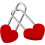 Love Lock Padlock Heart Shape 2 pcs 50 mm green 8