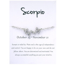 Zodiac Crystal Bracelet - 12 Constellation Charm Bracelet with Sparkling Rhinestones