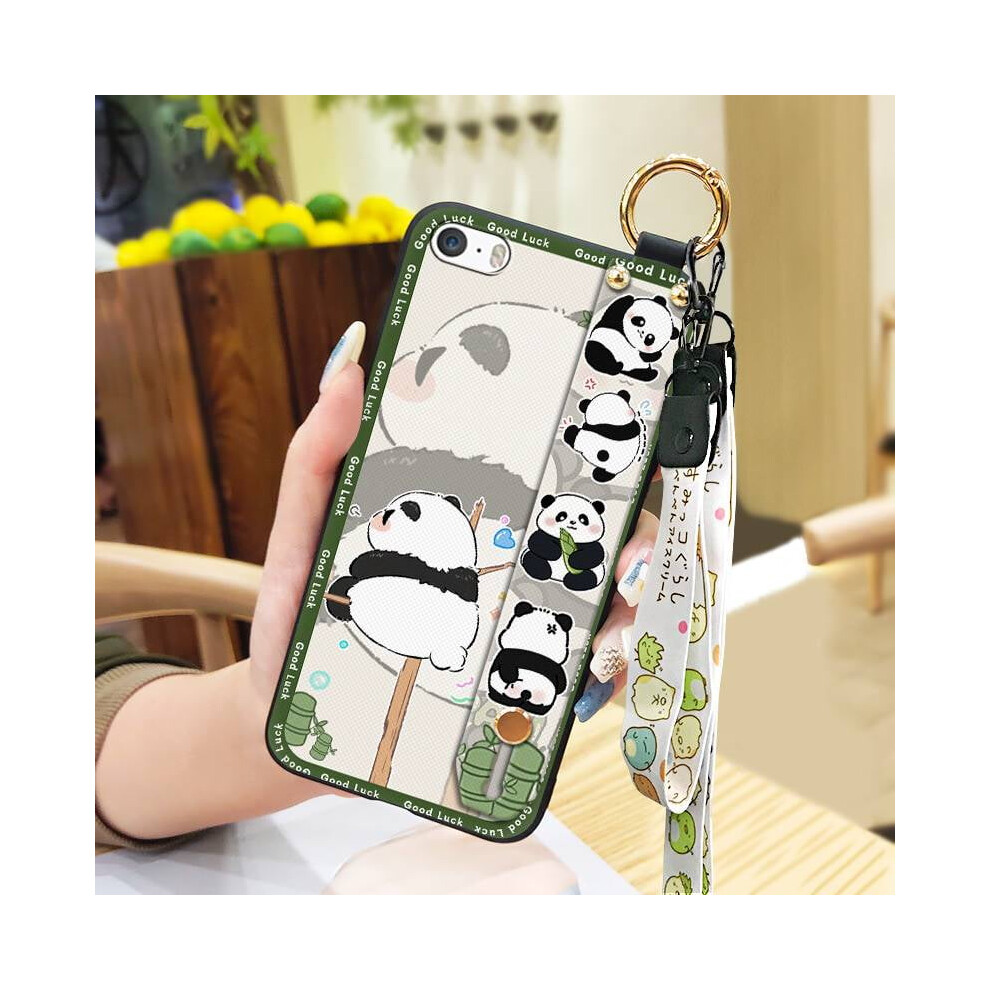 Phone Case Compatible With Iphone 5/5S/Se – Panda Silicone Shockproof Kickstand Case, Dust-Resistant & Waterproof 9493189699010