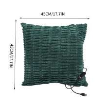 USB-verwarmde kussensloop, 5 warmtestanden en timer, zacht voor spierontspanning, voor op kantoor/op reis/om te ontspannen, compatibel met USB-voeding