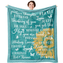 Genesungsgeschenke für Frauen, Trauergeschenke nach Brustkrebs, Genesungsdecke, grün (40 x 50 Zoll)