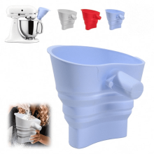 Flour Funnel for KitchenAid Mixer, Foldable Silicone Attachment, Food-Grade Collapsible Funnel for Dry & Liquid Ingredients,Blue