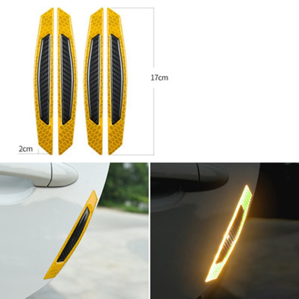4Pcs Reflective Warn Strips Car Bumper Reflector Stickers Decals Safety 9558830192736