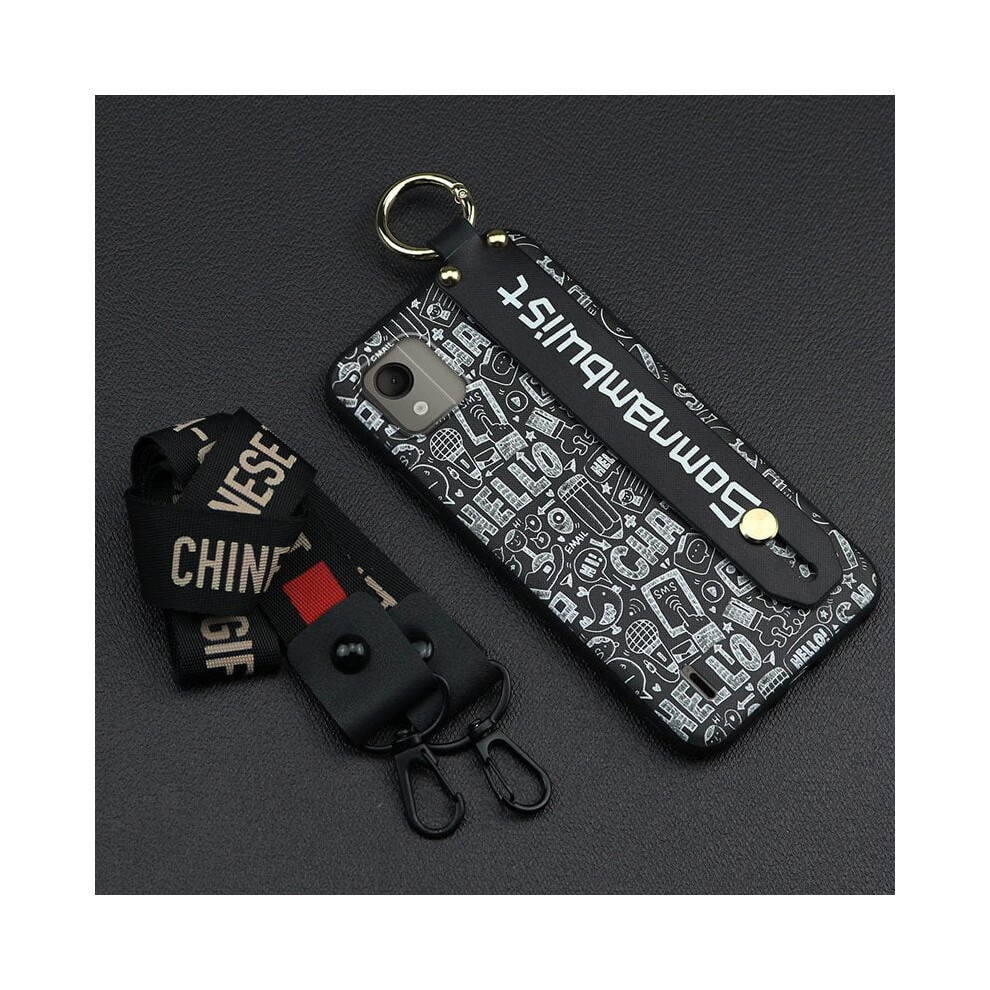 Nokia C110 4G Phone Case With Ring Lanyard, Wrist Strap, Waterproof & Shockproof Protective Back Cover 9493189697269
