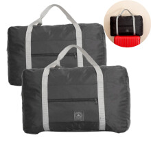 Sac de voyage pliable (lot de 2), sac léger pour une nuit, sac de sport/bagage cabine pour femmes et filles, noir