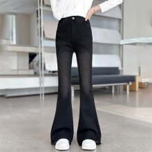 Girls' Stretchy High-Waisted Flared Jeans – Comfortable Wide-Leg Denim Pants for Kids & Teens (Ages 5-15)