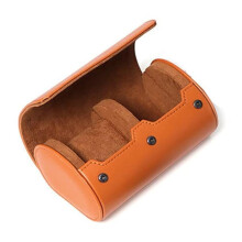 Luxury Leather Travel Watch Case Single Watch Box for Men and Women Portable Jewelry Watch Storage Roll Organizer (BLACK)