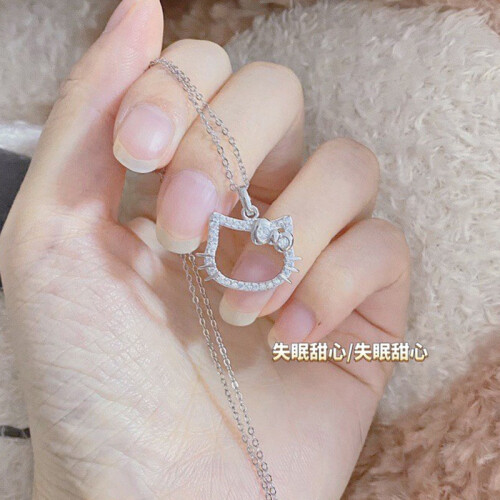 (Necklace) Collier Chat Diamant pour Filles