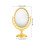 Oval Tabletop Mirror Double-Sided Rotating Golden 1 Set 2