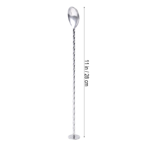 Stainless Steel Stirring Spoon Silver Spiral Pattern 11 Inch 1