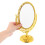 Oval Tabletop Mirror Double-Sided Rotating Golden 1 Set 5