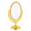 Oval Tabletop Mirror Double-Sided Rotating Golden 1 Set 6