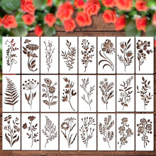 ZHMRFG Garden Fence Flower Stencils, 24Pcs, 28In, Reusable, Multi-Surface, Compatible with Wood, Wall, Hedge, Canvas, Card, Scrapbooking