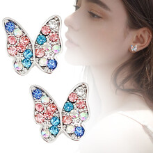 Sterling Silver Screw Back Earrings Birthstone Cubic Zirconia Stud Earrings Hypoallergenic Lightweight Sweet Shape Jewelry
