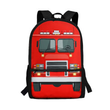 Fire Truck School Backpack for Girls 5-12, 17" Lightweight Large-Capacity Daypack for School, Travel & Sport