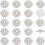 Rhinestone Buttons Flower Shape Silver Alloy 20PCS 1