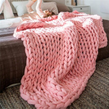 Handmade Acrylic Knitted Blanket 60x60 cm