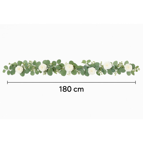 Γιρλάντα από ρατάν με λουλούδια Karymi180cm με λαμπερή διακόσμηση – Συμβατή με 1