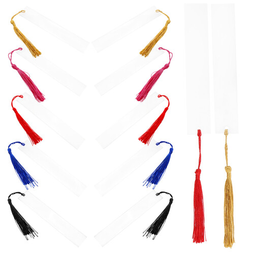 3Sets Delicate Acrylic Bookmarks with Silk Tassels for Home Reading 2