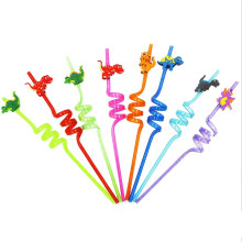 8PCS Reusable Dinosaur Drinking Plastic Straws, New Curved Straw Party Decoration Dinosaur Disposable Straw, Gift for Kids