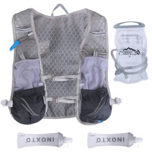 Runing Hydration Vest Backpack, Running Water Vest Hydration Pack with 2.4L Water Bladder Bag for Trail Running Marathon Race Hiking Cycling Grey