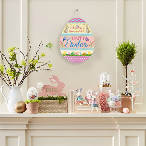 Wooden Easter Bunny Hanging Decoration 1
