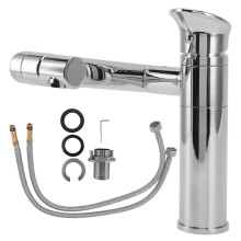 Compact Basin Faucet with Hose G1/2 Thread Metal Crossbar