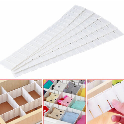 Adjustable Clapboard Drawer Divider Partition Storage Organiser Wardrobe 6PC 1