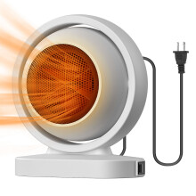 PTC Desktop Space Heater 300W White 30 Tilt 35dB