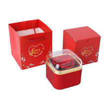 Rose-Shaped Rotating Jewelry Box with 360 Auto Turn