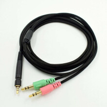 1x Double Plug Headphone Audio Cable For compatible with Sennheiser (GAME ZERO ONE PC373 PC37X GSP350 500 600 )